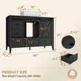 thumbnail image 3 of 48" Bathroom Vanity with Ceramic Sink Freestanding Storage Cabinet w/ 7 Drawer(Ship in 2 Boxes), 3 of 10