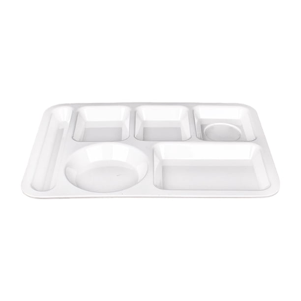 Bandejas de comida rápida con compartimentos de porcelana imitación calor diseñadas específicamente para comedores escolares y de unidades. Vajilla de calidad comercial.