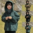 thumbnail image 3 of SERTG Kids Boys Solid Color Jacket Hooded Zip Front with Thermal Lining Versatile Active Outerwear for Chlidren 4-12 Years(Khaki,4 Years), 3 of 6