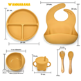 thumbnail image 4 of Kit de alimentación infantil de silicón (6 piezas) WanaBana 6 piezas, cubiertos de bambú, 4 of 4