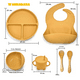 thumbnail image 4 of Kit de alimentación infantil de silicón (6 piezas) WanaBana 6 piezas, cubiertos de bambú, 4 of 4
