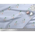 thumbnail image 2 of Soimoi Rayon Fabric Carrot & Rabbit Dots Printed Fabric 1 Yard 56 Inch Wide, 2 of 5