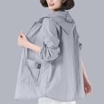 thumbnail image 2 of Miluxas Women's Jacket Casual Hooded Long Sleeves Sun Protection Thin Coat Summer Lightweight Jacket Outwear Gray XXXL(XXXL), 2 of 5