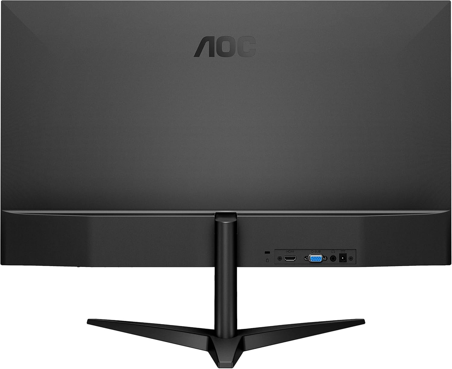 Restored AOC 27B1H 27' Full HD 1920x1080 Monitor, 3-Sided Frameless, IPS Panel, HDMI/VGA, Flicker-Free,Black (Refurbished)