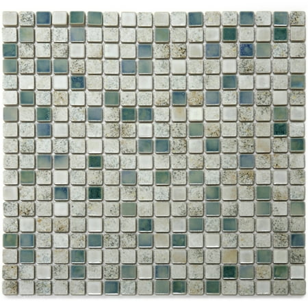 Solistone Terrene 12 in. x 12 in. Minerale Glazed Multicolor Porcelain Mosaic Wall Tile, Case of 10