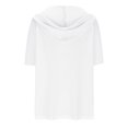 thumbnail image 4 of Ltctricy Women's Knit Tops Short Sleeve Half Button Drawstring Lightweight Hooded Shirts Loose Casual Blouses, 4 of 7