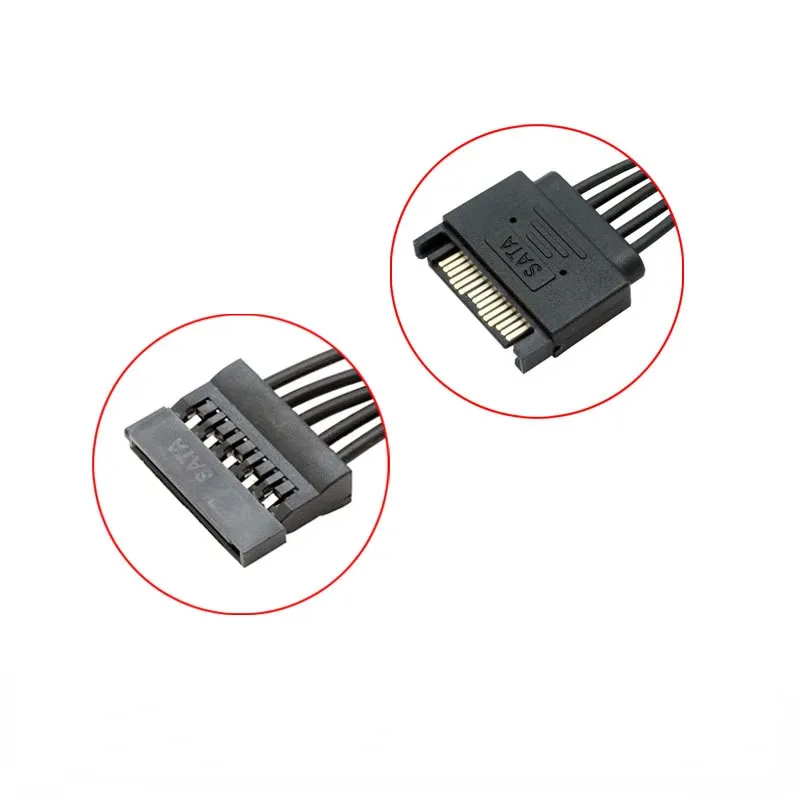 5-wire SATA 15pin Male To Female Extension Cable 1 To  3 4 5 6 for Computer Hard Disk Interface Power Cord