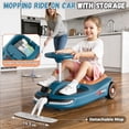 thumbnail image 2 of TOYBSNR 12V Electric Wiggle Car with Pedal, Ride on Toys for Kids with Cleaning Fun, Kids Car with Detachable Mop, Car for Kids Ages 3+, Indoor Outdoor, Green&Orange, 2 of 7