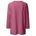 thumbnail image 4 of Womens Crew Neck Long Sleeve Top T Shirt Long Top Solid Color T Shirt With Pockets Women Casual Shirts Women's T Shirt Womens Swim Shirt Juniors Spandex Shirt Women Womens T Shirts Casual Summer Women, 4 of 4