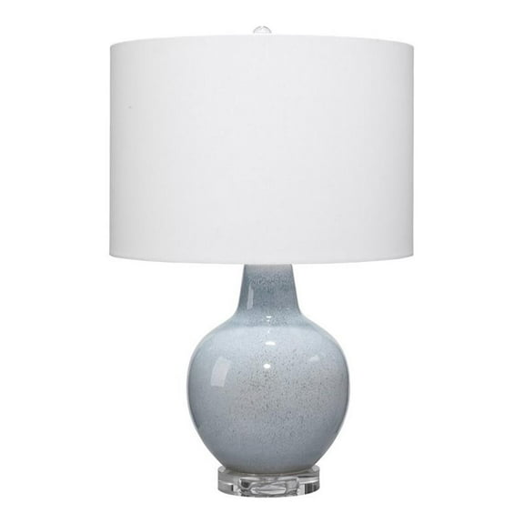 Eden Home Coastal Ceramic Table Lamp with Clear Acrylic Base in Blue