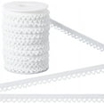 thumbnail image 1 of Cinta elástica de encaje de licra con volantes, 27 m, 11 mm de ancho, con lazo de picot, para lencería, bordes decorativos, 1 of 9