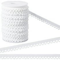 27m 11mm Wide Picot Loop Elastic Lingerie Trim Frilly Spandex Lace Ribbon Stretch Band Webbing Decorative Edges Trimming for Underwear Dress Headbands Sewing Craft White