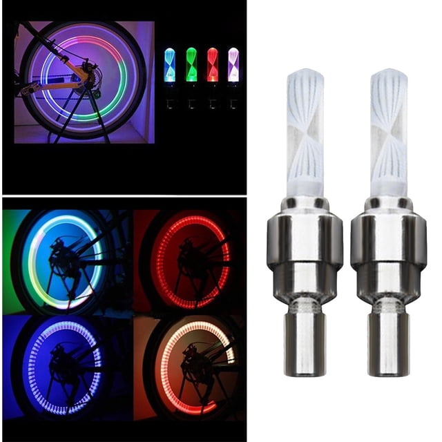 7color Led Tire Light, Bike Rim Decor, Waterproof, Energy-saving, for Night Riding, Outdoor Cycling, Reflective Accents, Durable Plastic, for Adults, Travel, Sports Gear,YISHFHP,Silver