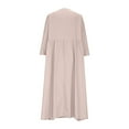 thumbnail image 7 of Gnshining Maxi Dresses for Women 3/4 Sleeve Pleated Loose Casual Tunic Dress - Neck Swing Dress, 7 of 7