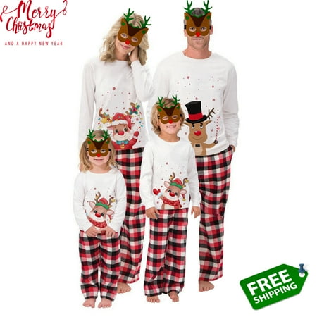

LWXQWDS New Christmas Pajamas For Family - Family Christmas PJs Matching Sets