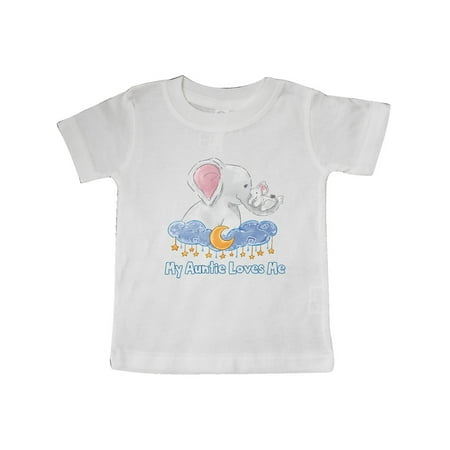 

Inktastic My Auntie Loves Me Cute Elephants Clouds Moon and Stars Gift Baby Boy or Baby Girl T-Shirt