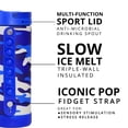 thumbnail image 4 of Elemental Iconic Pop Insulated Water Bottle 14oz Blue Camo with Fidget Handle & Sport Lid, 4 of 4