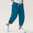 thumbnail image 2 of Ixbnca Men's Capri Pants Side Zipper Tapered Pants Lightweight 3/4 Shorts Summer Casual Beach Trousers, 2 of 7