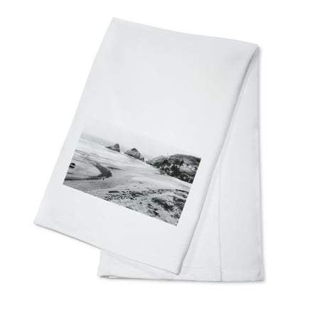 - Oregon - Beachfront View of Heceta Head Lighthouse near Sea Lion Caves (100% Cotton Kitchen Towel)