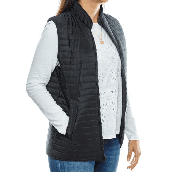 Chaleco para dama ligero calientito, resistente al agua, para invierno, Negro MACAR Chaleco dama negro XG