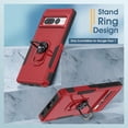 thumbnail image 6 of Case Compatible for Google Pixel 7 Case, Dual-Layer Protective Shockproof Heavy-Duty Bumper Phone Case Cover with 360 Ring Kickstand for Google Pixel 7 Case - Red, 6 of 12