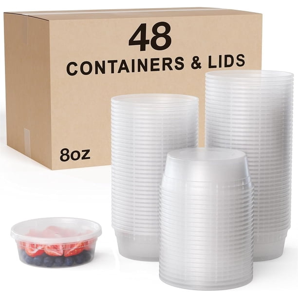 Daily Qaailabf Pack Of 48 Disposable Thickened Round Plastic Bowls With ...