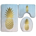 thumbnail image 1 of ABPHQTO Piña Dorada Dorada Fresca Juego de alfombras de baño de 3 piezas Alfombra de baño Alfombra de contorno y tapa de inodoro ABPHQTO Cont-CHAPPLE-20318, 1 of 2