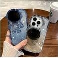 thumbnail image 5 of Electroplated Flip Astronaut Case, Astronaut Invisible Stand with or Without Gradient Glitter Paper, Protective Lens Design for iPhone 15 14 13 12 11 Pro Max XR Case (Silver 1,iPhone 12 Pro), 5 of 7