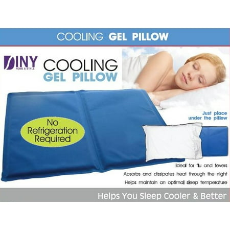 Cooling Gel Pillow - Helps You Sleep Cooler & Better Sleeping Aid Cool Comfortable Used for Flu & Fever Headaches, Sunburn, Heat (Best Cooling Pillow For Hot Flashes)