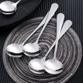 thumbnail image 6 of Cterwk 4 Pcs Soup Spoon, Round Stainless Steel Spoons Silverware Dishwasher Set, Silver, 6 of 9
