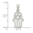 thumbnail image 2 of 11.46mm 925 Sterling Silver Polished Chamseh With Religious Judaica Star of David Pendant Necklace Pendant for Women, 2 of 2