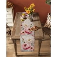 thumbnail image 5 of ERUNPONLY Pink White Spring Floral Table Runner - 36 Inch Long Vintage Flowers Watercolor Cotton and Linen Blended Dress Scarves Farmhouse Table Runner for Kitchen Dining, Coffee Table, 13"x36", 5 of 8