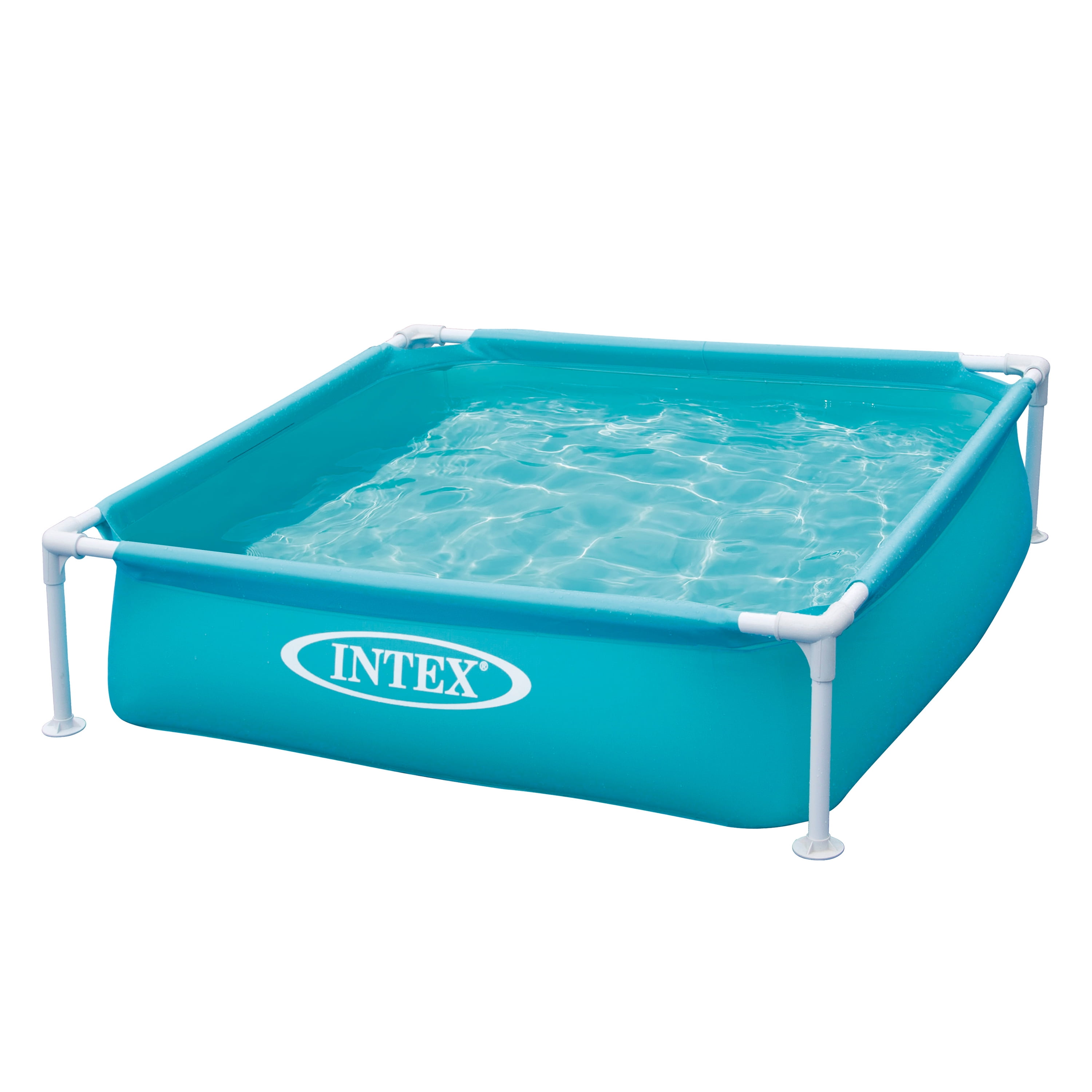 Intex Mini Swimming Pool Compact Steel Frame Foam Covered Edges 122 X 122Cm Blue 