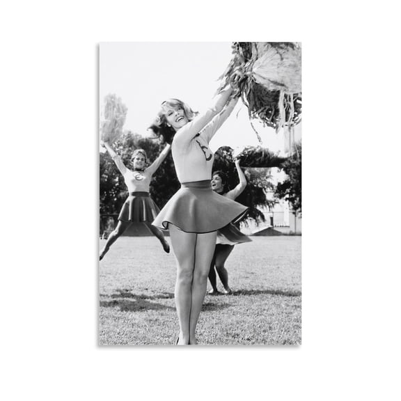 American Actress Jane Fonda Cheer Leader Celebrity Poster Wall Art Picture Painting Poster Canvas Print Posters Artworks Bedroom Living Room Decor 12x18inch(30x45cm)