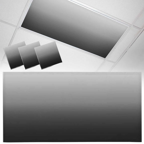 3 Pack Gray Black Fluorescent Light Covers for Ceiling Lights Gradient Magnetic Ceiling Light Covers Overhead Light Filters for Office Classroom Home