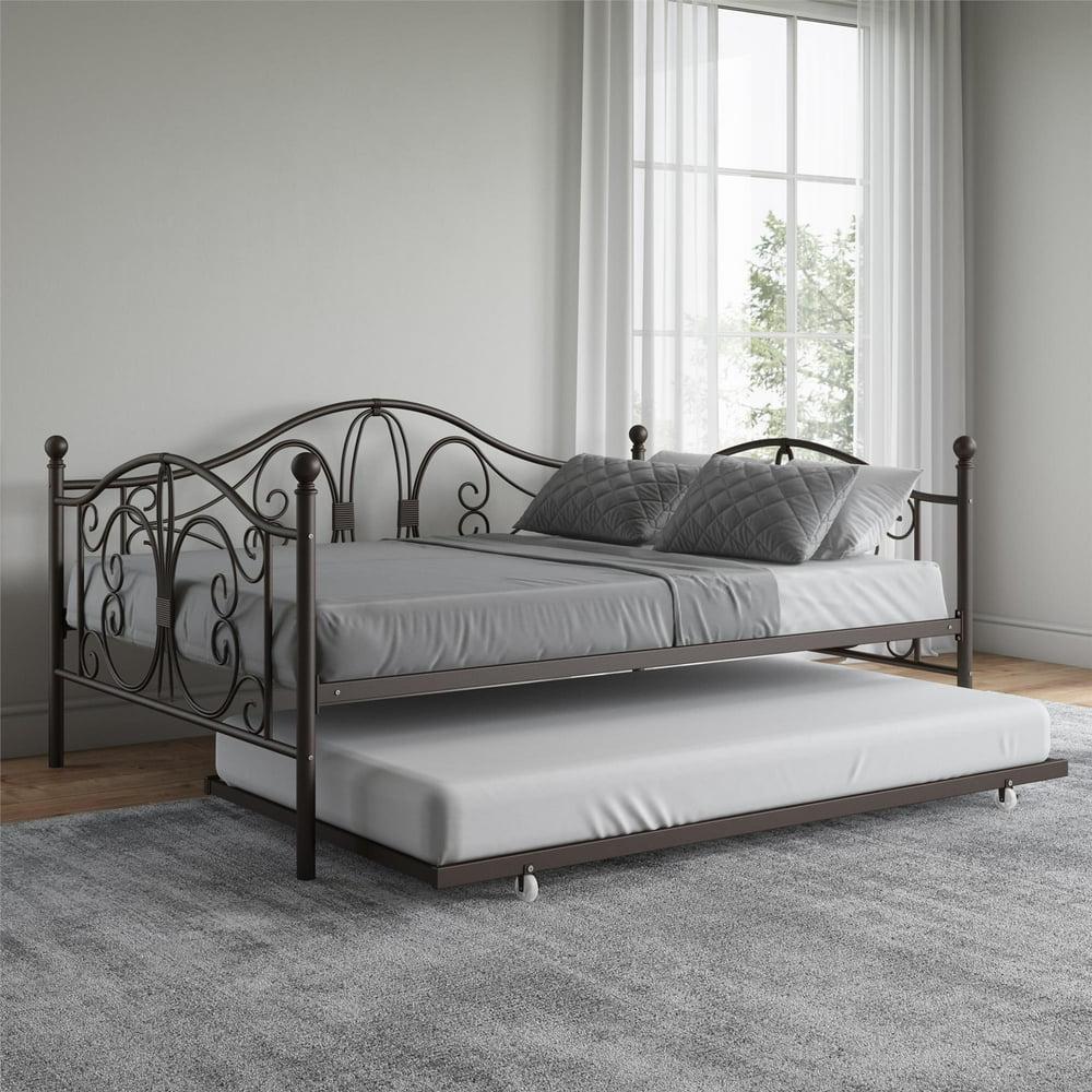 DHP Bombay Metal Daybed and Trundle, Full/Twin Size, Bronze Walmart
