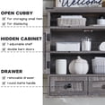 thumbnail image 2 of ACCOHOHO Bathroom Wall Cabinets with 2 Barn Doors & Open Shelves & Drawer, Farmhouse Medicine Cabinet with Adjustable Shelf, Grey Wash, 2 of 7