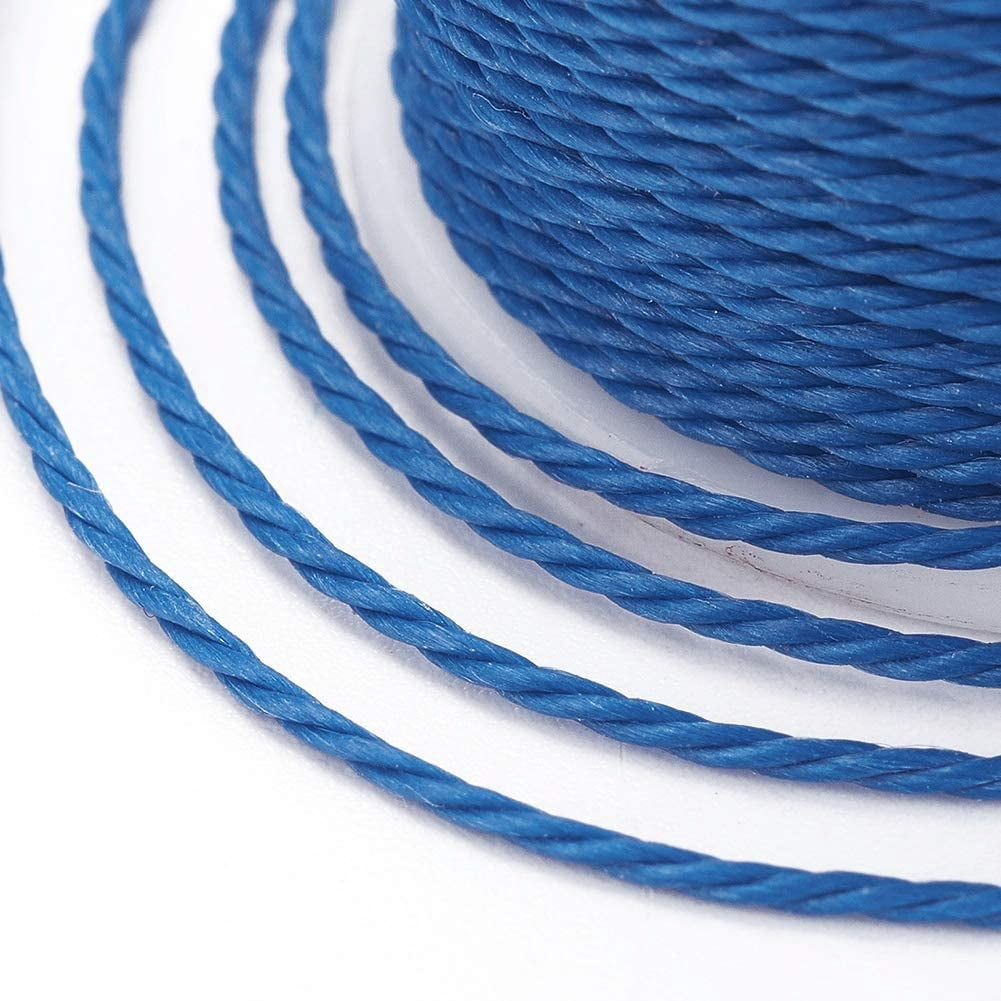 264 Yard 1mm Waxed Polyester Cord Twisted Sewing Waxed Thread Stitching Thread Cord for for DIY Bracelets Necklace Jewelry Making Friendship Bracelet - 22 Colors
