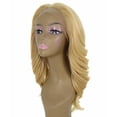 thumbnail image 2 of LUXLUXE Cleo Wavy Layered 21 in Long 4X4 Hand Tied Lace Front Wig, Heat Resistant Fibers,Golden Blonde, 2 of 9