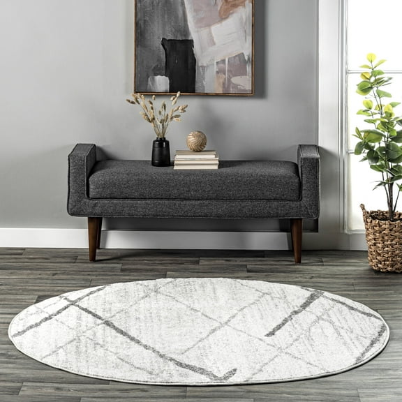 nuLOOM Thigpen Contemporary Area Rug, 4', Round, Thigpen Grey