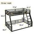 thumbnail image 3 of Leumius Metal Bunk Bed,Twin over Full Floor Bunk Bed Frame for Kids/Teens/Adults,Space-Saving/Noise Reduced/No Box Spring Needed,Black, 3 of 11