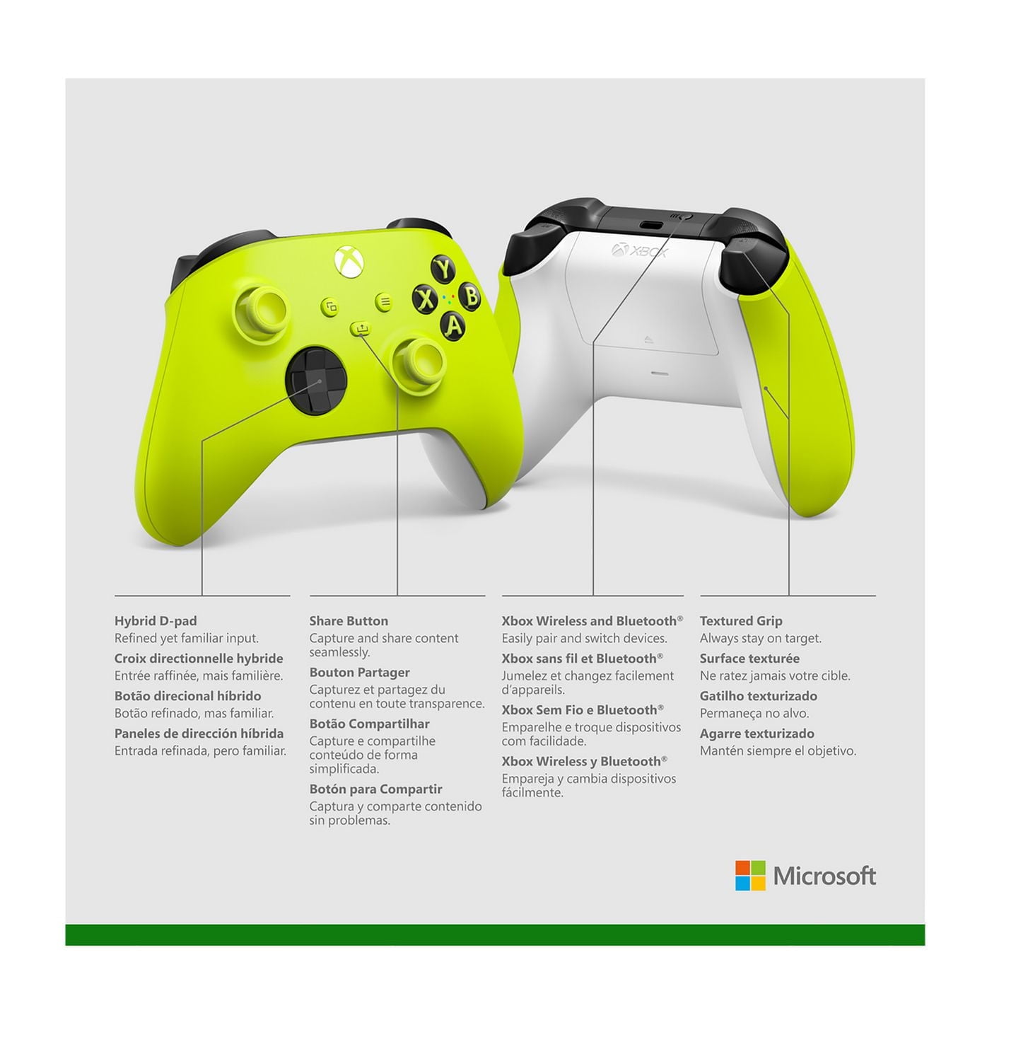 Xbox Wireless Controller – Electric Volt for Xbox Series X|S, Xbox One, and Windows 10 Devices