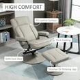 thumbnail image 6 of HOMCOM Swivel Recliner, Manual PU Leather Armchair with Ottoman Footrest for Living Room, Office, Bedroom, Grey, 6 of 10