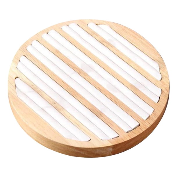Organizador de Bandeja de Exhibición de Anillo de Escaparate de Joyería de Madera Redonda , Cuero blanco El 15x1.7cm DYNWAVEMX Soporte de exhibición de anillo de joyería