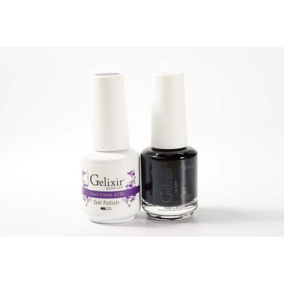 Gelixir Nail Polish Gel  Matching Lacquer Dark Violet 1 PK #029