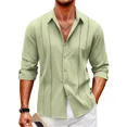 thumbnail image 1 of Camisa de manga larga de verano para hombre, nueva camisa de playa hawaiana, de manga larga, de color sólido, con estampado 3D, ropa de talla grande para hombre, 1 of 6
