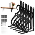 thumbnail image 1 of Soportes de estante de 6 piezas, soporte de estante de pared de hierro de 10 pulgadas para hogar/cocina/bricolaje decorativo [Negro], 1 of 1