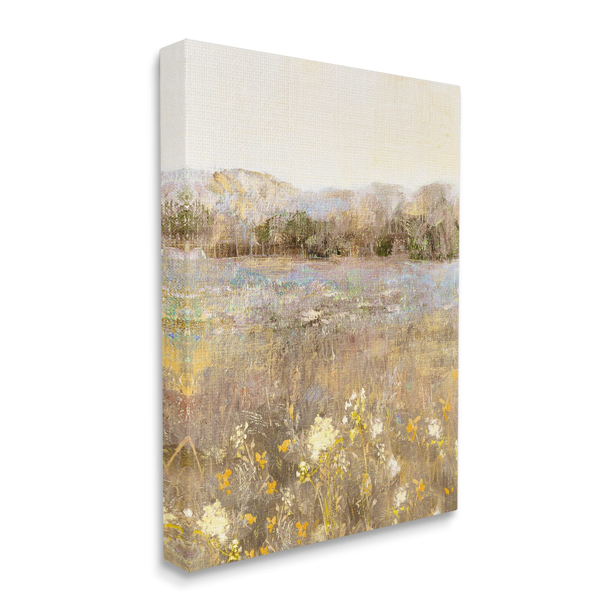 Stupell Industries Yellow Wildflower Blooms Landscape Landscape Painting Gallery Wrapped Canvas Print Wall Art