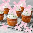 thumbnail image 3 of 48 Pcs Pink Bow Cupcake Toppers,HYG Bow Cocktail Picks,Bow Cake Topper,Bowknot Cupcake Picks,Ribbon Bow Birthday Cake Decorations for DIY Cake Decor Tools,Wedding Birthday Girl Party Supplies, 3 of 8