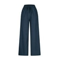 thumbnail image 5 of Women's Casual High Waisted Loose Wide Leg Jeans for Everyday Comfort Ideal for Spring and Fall Activities Senistyle Pants,Color:Navy,Size:M, 5 of 7